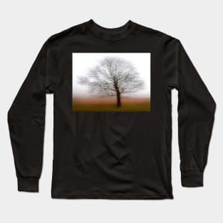 Winter Tree in Mist Multiple Exposure Long Sleeve T-Shirt